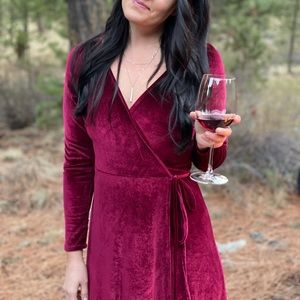 Esmerelda Velvet Wrap Maxi Dress